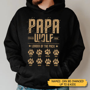 Papa Wolf  - Personalized T-Shirt/ Hoodie - Best Gift For Father, Granpa - Giftago