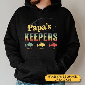 Papa’s Keepers - Personalized T-Shirt/ Hoodie - Best Gift For Father - Giftago