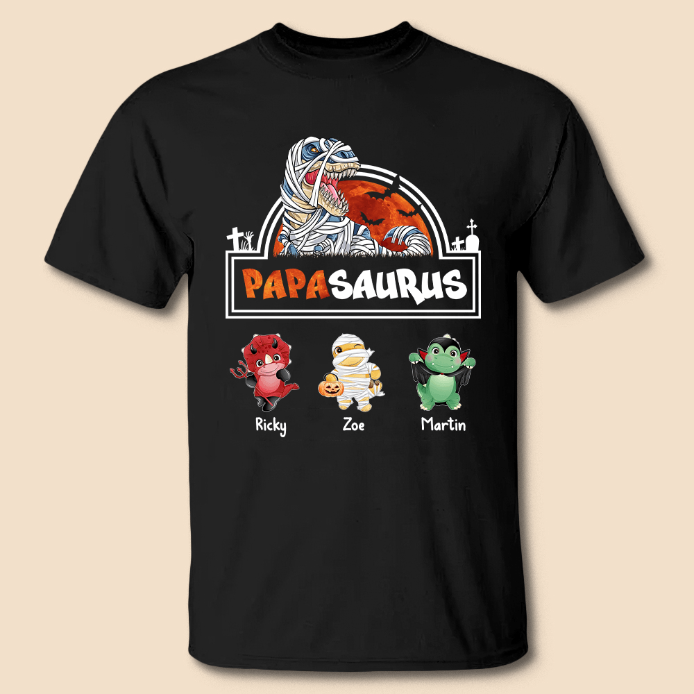 Papasaurus Halloween - Personalized T-Shirt/ Hoodie - Best Gift For Father - Giftago