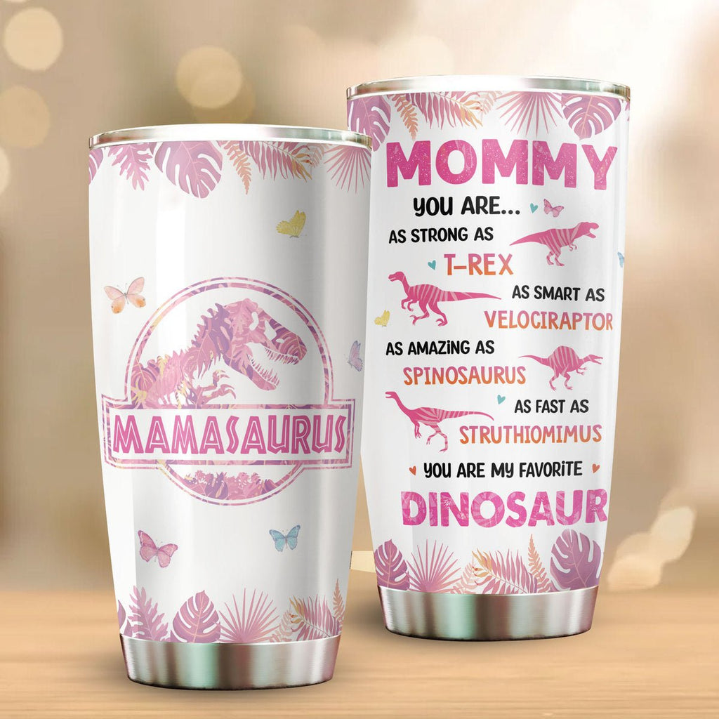 Personalized Don't Mess With Mamasaurus Tumbler, Custom Tropical Mamasaurus  With Kids Names, Mother's Day Gift For Mom, Dinosaur Mom Tumbler