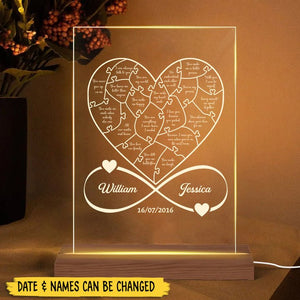 Reasons Why I Love You - Personalized Acrylic LED Lamp - Best Gift for Valentine's Day - Giftago