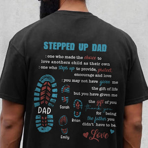 Stepped Up Dad - Personalized T-Shirt/ Hoodie Front - Best Gift For Dad - Giftago