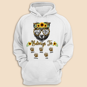 Sunflower Mama Bear - Personalized T-Shirt/ Hoodie - Best Gift For Mother, Grandma - Giftago
