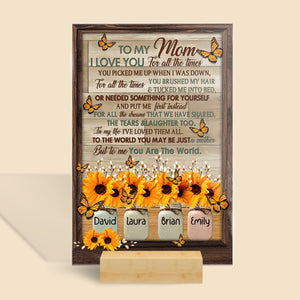 Sunflower - To My Mom - Personalized Acrylic Plaque - Best Gift For Mother - Giftago