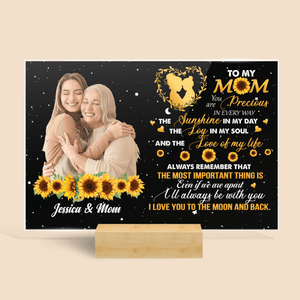 Sunflower - To My Mom Photo - Personalized Acrylic Plaque - Best Gift For Mother - Giftago
