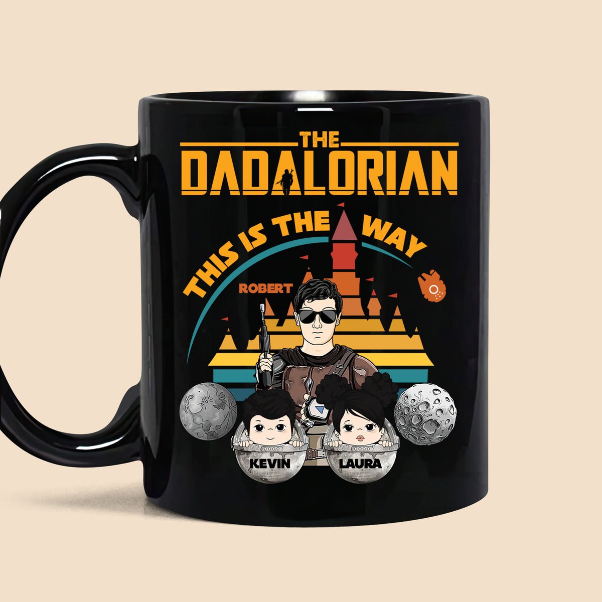 The Dadlorian - This Is The Way - Personalized Black Mug - Best Gift For Father - Giftago