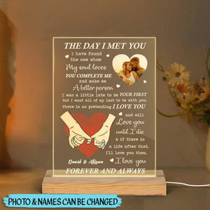 The Day I Met You - Personalized Acrylic LED Lamp - Best Gift For Couple - Giftago
