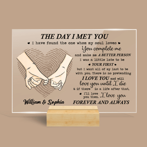 The Day I Met You - Personalized Acrylic Plaque - Best Gift for Valentine's Day - Giftago