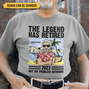 The Legend Has Retired, Not My Problem Anymore - Personalized T-Shirt/Hoodie - Best Gift For Husband, Father, Grandpa - Giftago