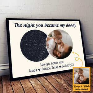 The Night You Became My Daddy - Personalized Poster/Canvas - Dad Gift - Giftago
