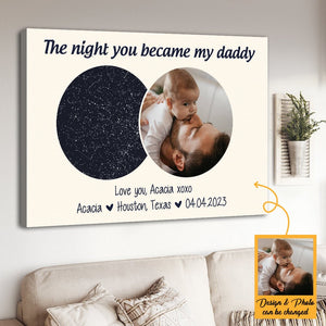 The Night You Became My Daddy - Personalized Poster/Canvas - Dad Gift - Giftago