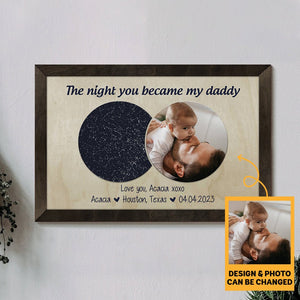 The Night You Became My Daddy - Personalized Wooden Sign - Best Gift for Father's Day - Giftago