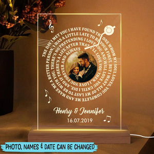 The One Whom My Soul Love Vinyl Style Photo - Personalized Acrylic LED Lamp - Giftago