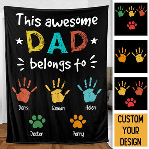 This Awesome Dad Colors - Personalized Blanket - Best Gift For Father - Giftago
