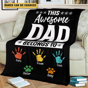 This Awesome Dad - Personalized Blanket - Best Gift For Father - Giftago