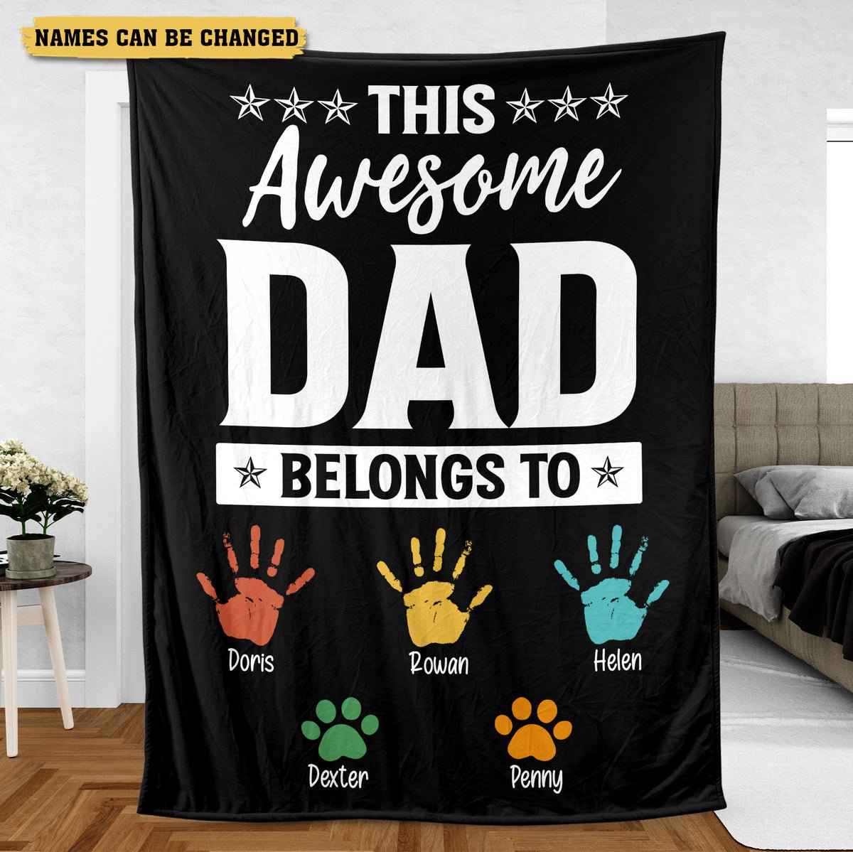 This Awesome Dad - Personalized Blanket - Best Gift For Father - Giftago