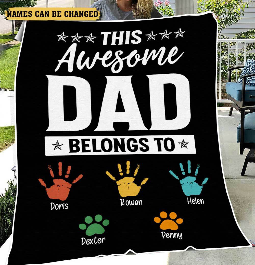 This Awesome Dad - Personalized Blanket - Best Gift For Father - Giftago