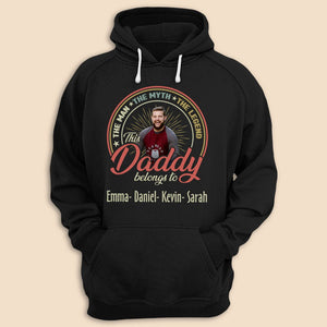 This Daddy/Grandpa Belongs To Photo Cutout - Personalized T-Shirt/ Hoodie - Best Gift For Dad, Grandpa - Giftago