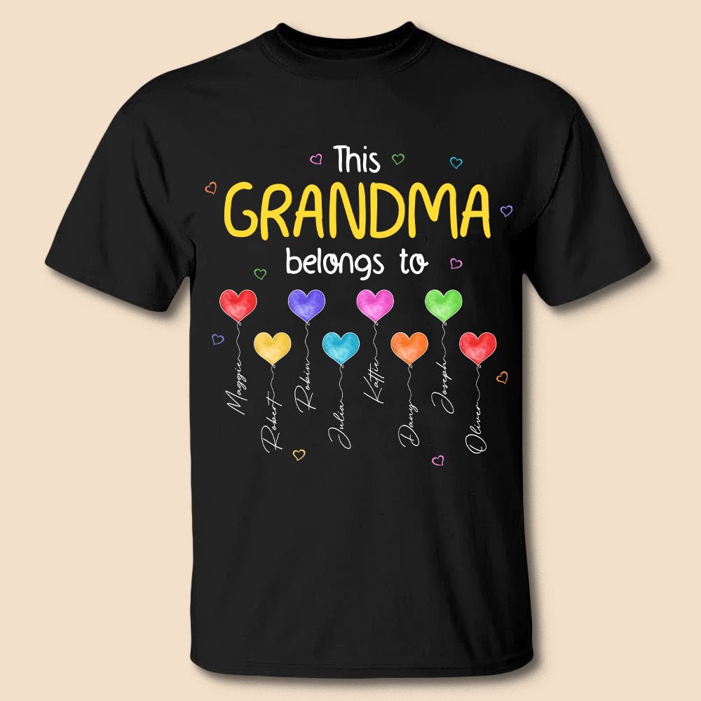 This Grandma Belongs To Heart Balloon - Personalized T-Shirt/ Hoodie - Best Gift For Mother, Grandma - Giftago