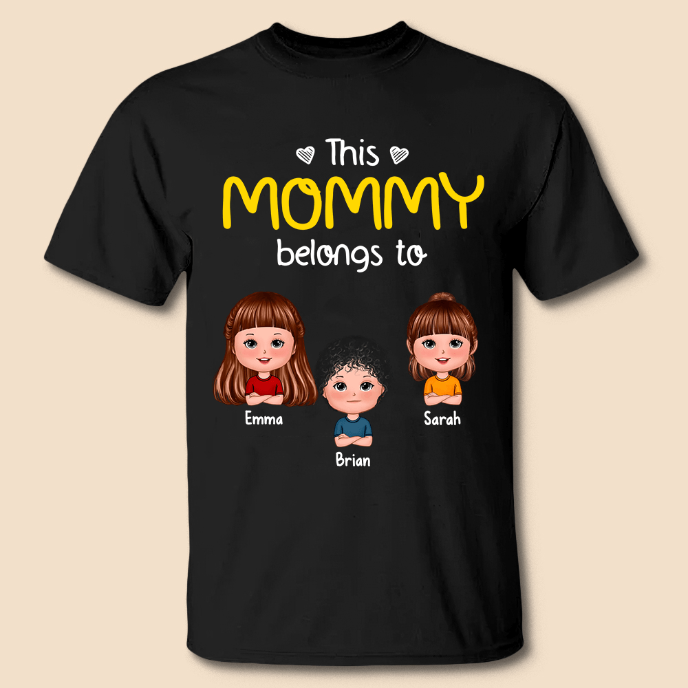 This Grandma/Mommy Belongs To Cute Doll Kids - Personalized T-Shirt/ Hoodie - Best Gift For Mother, Grandma - Giftago