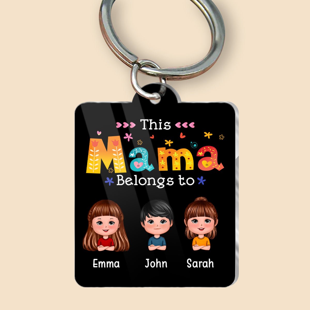 This Mama Belongs To - Personalized Acrylic Keychain - Best Gift For Mother, Grandma - Giftago