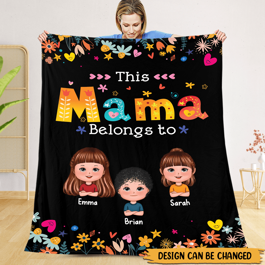 This Mama/Grandma Belongs To - Personalized Blanket - Best Gift For Mother, Grandma - Giftago