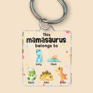 This Mamasaurus Belongs To - Personalized Acrylic Keychain - Best Gift For Mother - Giftago