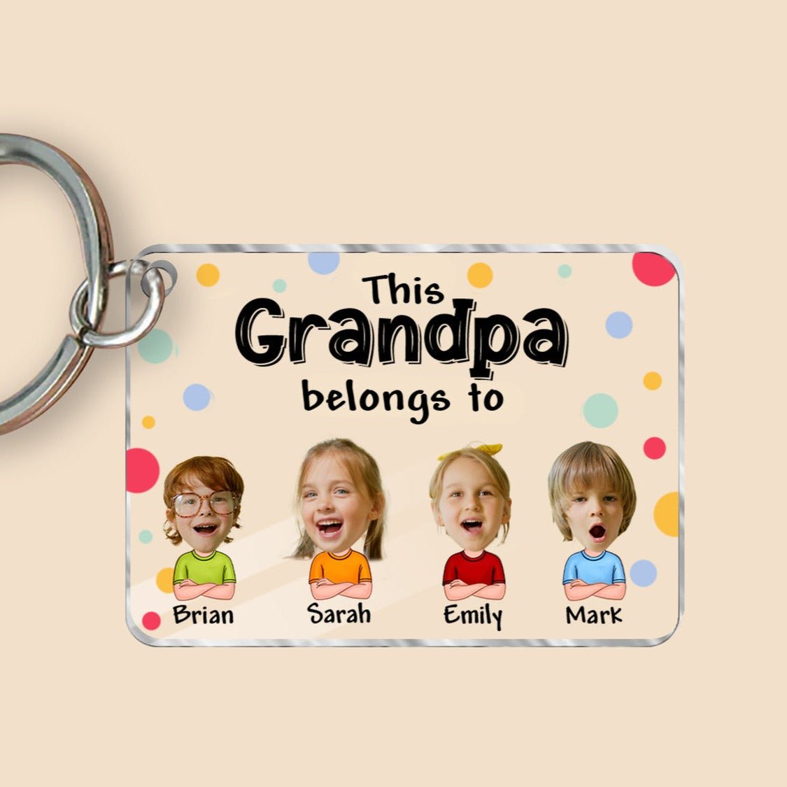 This Mom/Dad/Grandma/Grandpa Belongs To Bold Photo Cutout - Personalized Acrylic Keychain - Giftago