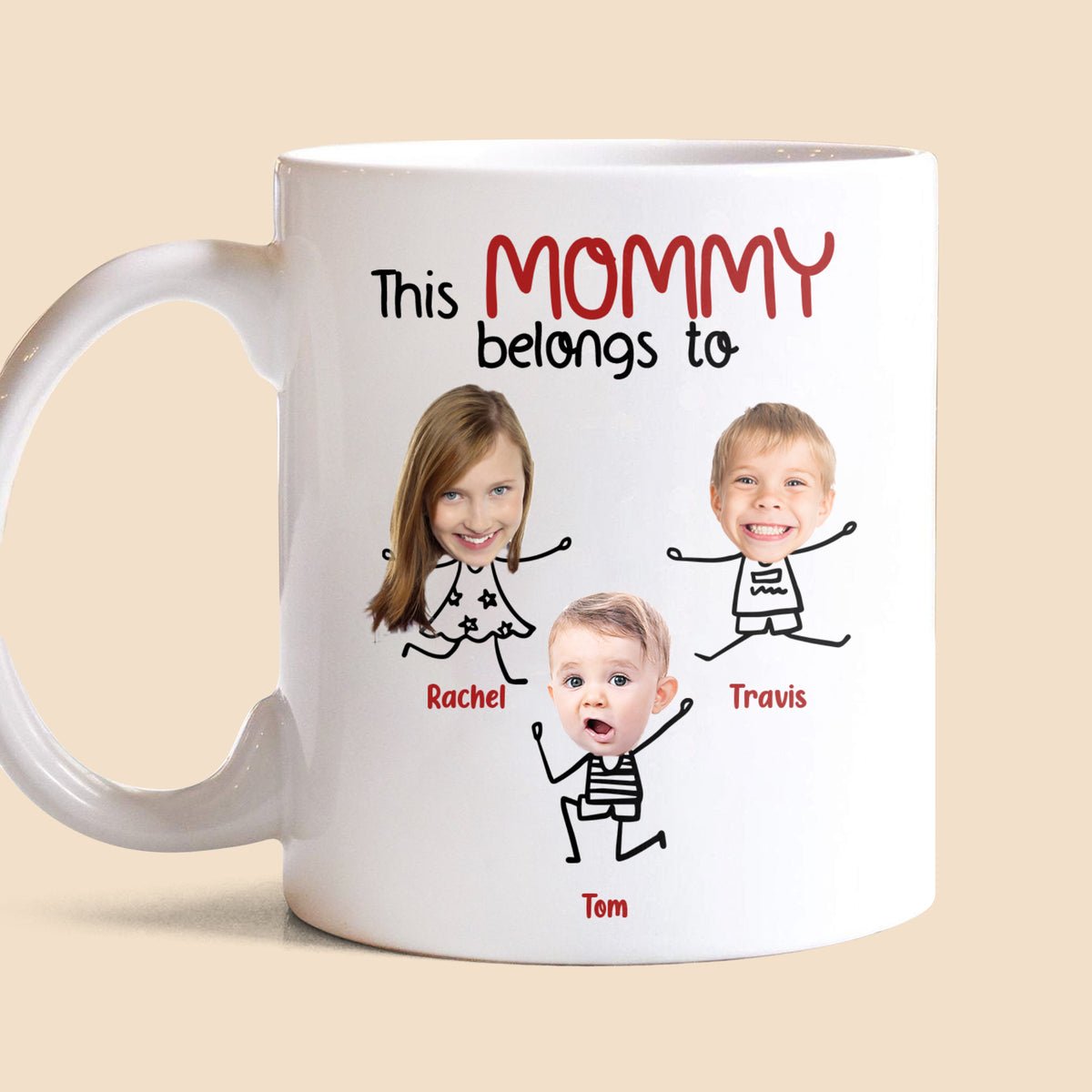 This Mommy/Daddy/Grandma/Grandpa Belongs To Photo Cutout - Personalized White Mug - Best Gift For Family - Giftago