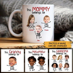 This Mommy/Daddy/Grandma/Grandpa Belongs To Photo Cutout - Personalized White Mug - Best Gift For Family - Giftago