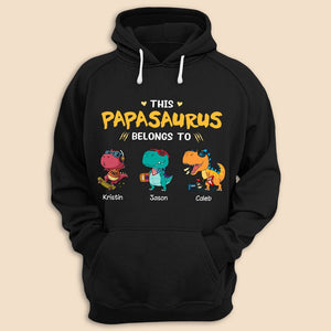 This Papasaurus Belongs To - Personalized T-Shirt/ Hoodie - Best Gift For Father, Grandpa - Giftago