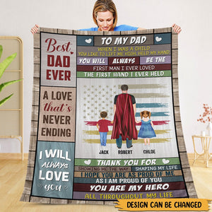 To My Dad - Personalized Blanket - Best Gift For Father - Giftago
