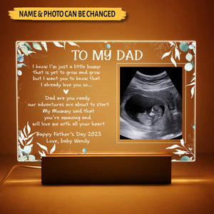 To My Dad/Grandad - Personalized Acrylic LED Lamp - Best Gift For Father, Grandpa - Giftago