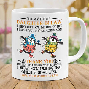 To My Daughter In Law Penguin Skating Mug - Family Gift - Giftago