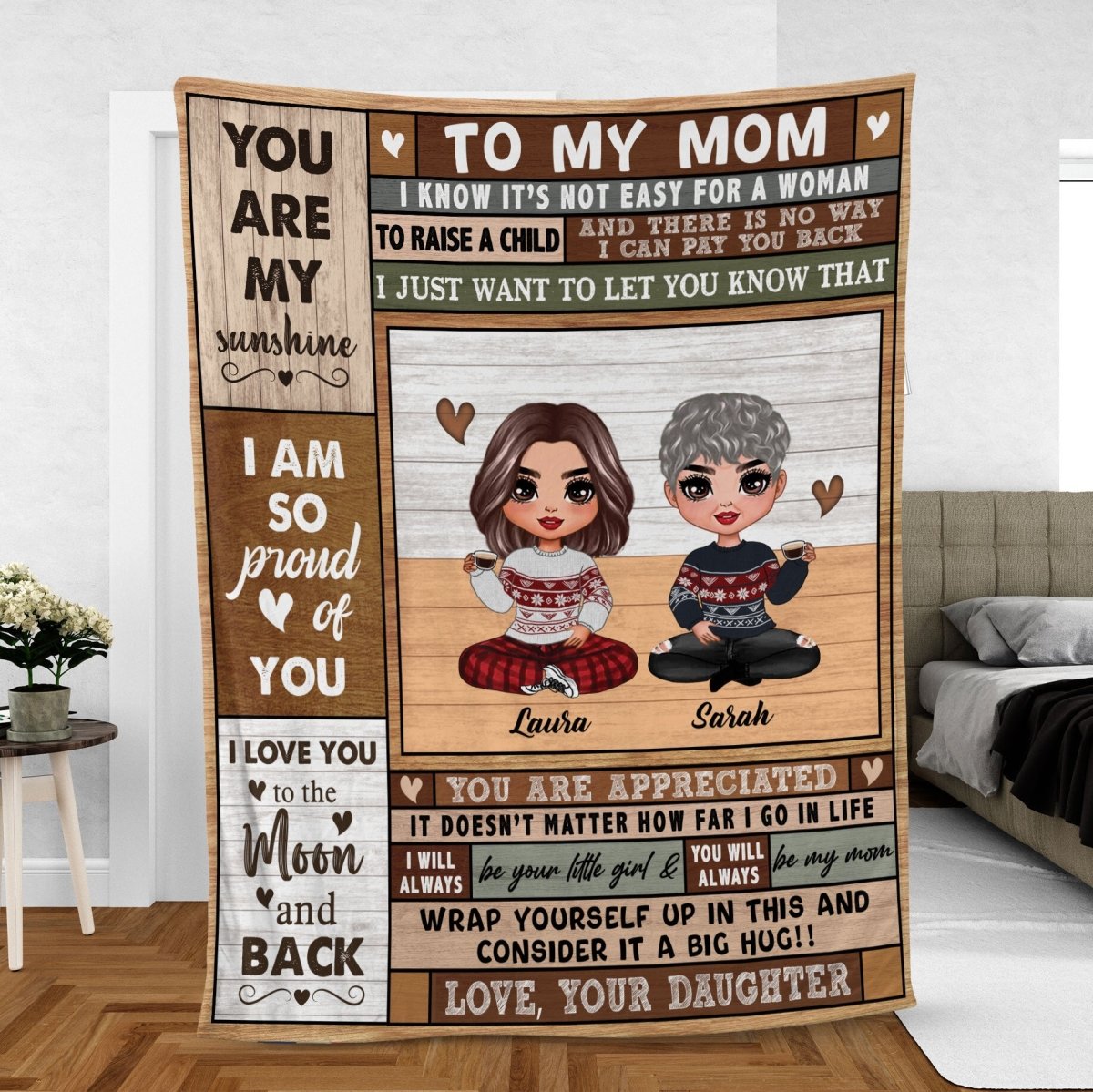 To My Mom I Will Always Be Your Little Girl - Personalized Blanket - Best Gift for Mother - Giftago