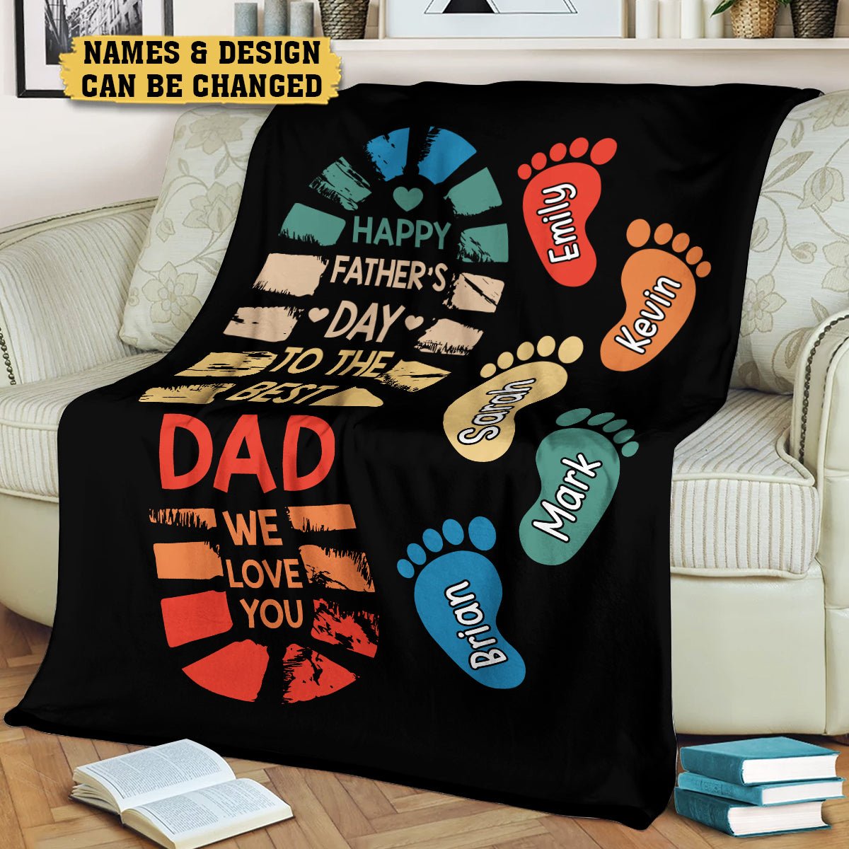 To The Best Dad We Love You - Personalized Blanket - Best Gift For Father - Giftago