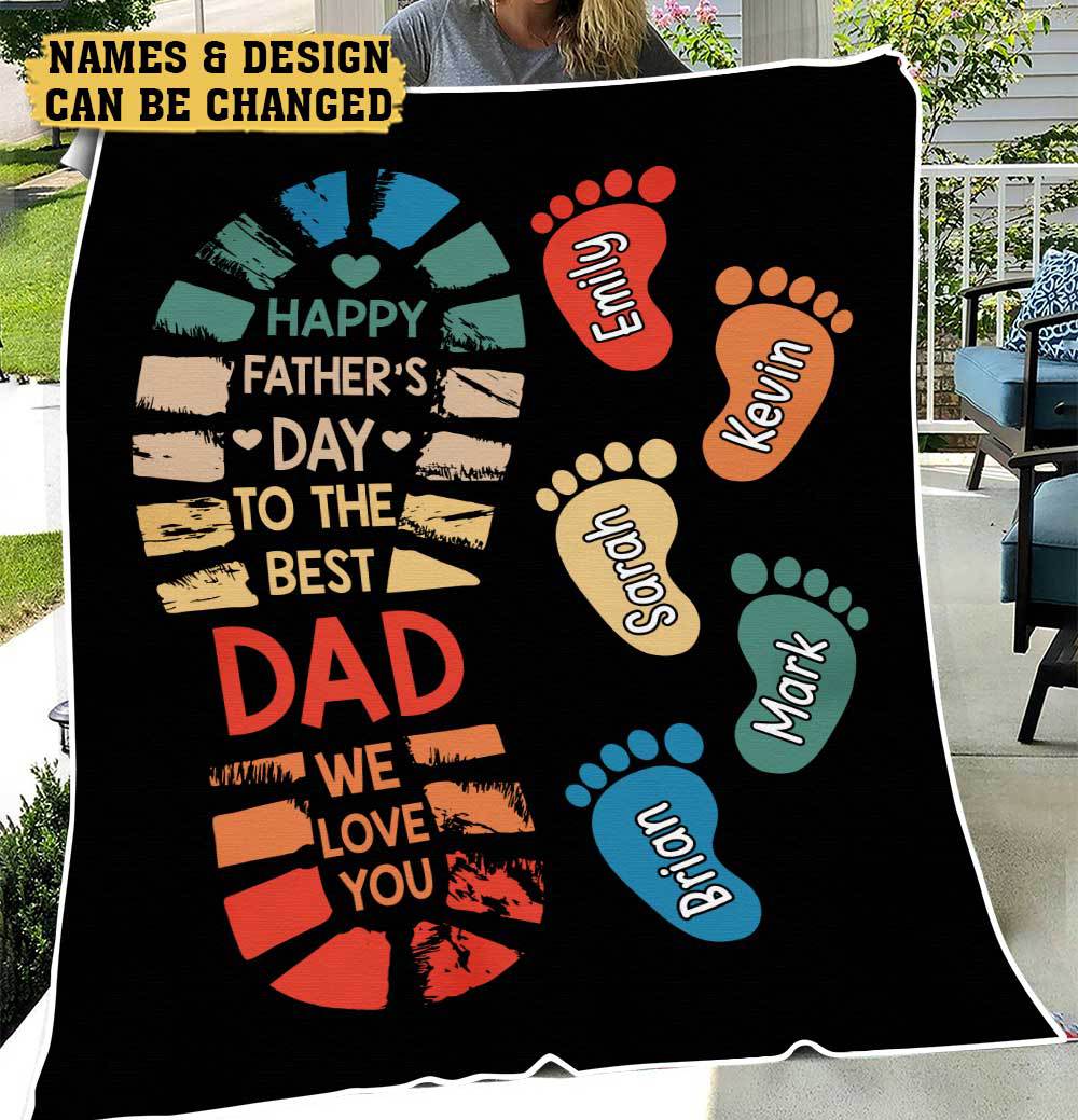 To The Best Dad We Love You - Personalized Blanket - Best Gift For Father - Giftago