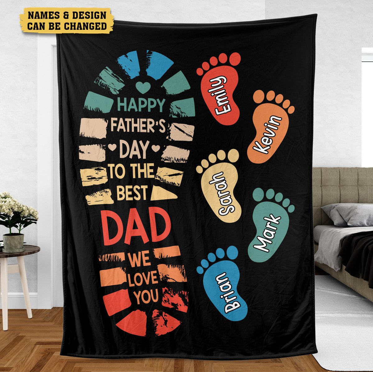 To The Best Dad We Love You - Personalized Blanket - Best Gift For Father - Giftago