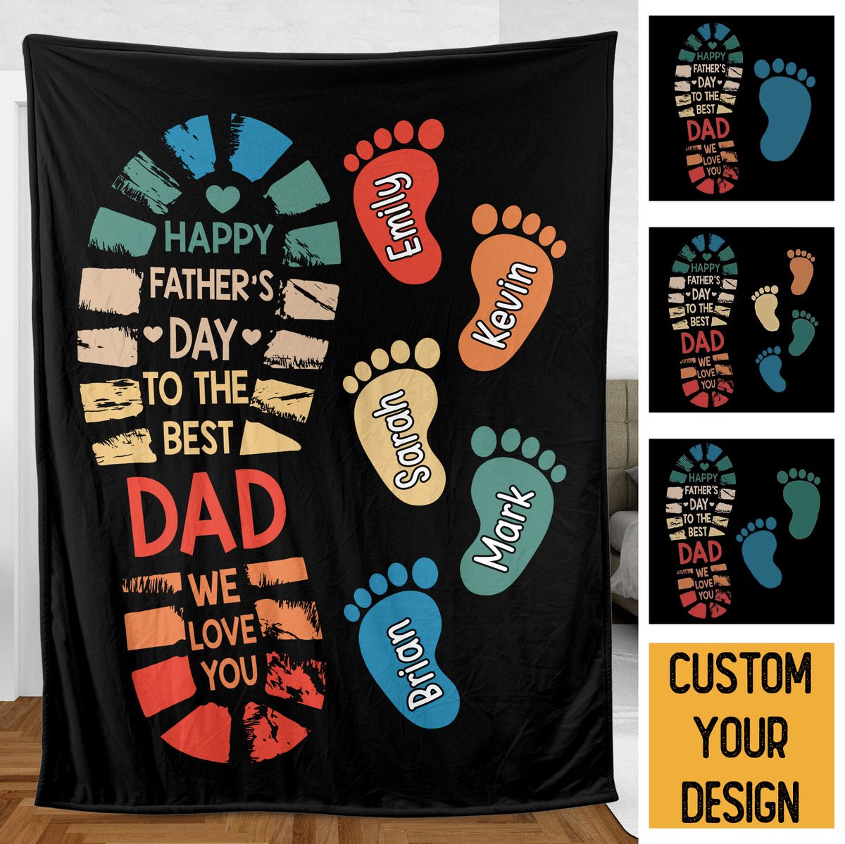 To The Best Dad We Love You - Personalized Blanket - Best Gift For Father - Giftago