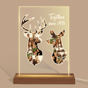 Together Since Buck & Doe Couple Photo - Personalized Acrylic LED Lamp- Best Gift For Couple - Giftago