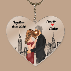 Together Since Couple - Personalized Acrylic Keychain - Best Gift For Valentine's Day - Giftago