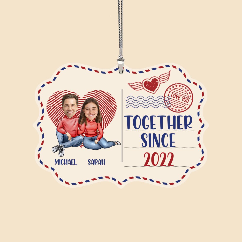 Together Since - Couple Photo - Personalized Acrylic Car Ornament - Giftago