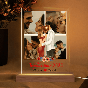 Together Since - Couple Photo - Personalized Acrylic LED Lamp - Best Gift For Couple - Giftago