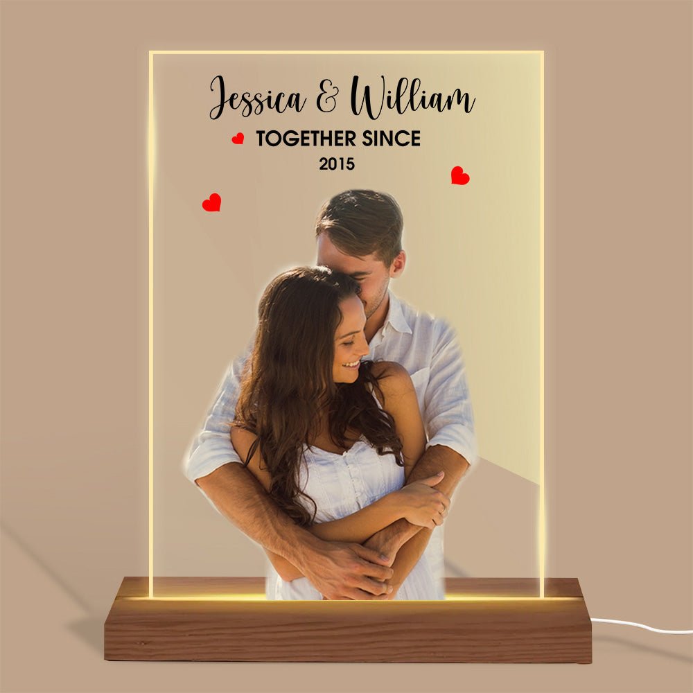 Together Since Photo Couple - Personalized Acrylic LED Lamp - Best Gift For valentine - Giftago
