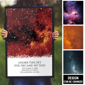 Under This Sky You Became My Dad - Personalized Poster/Canvas - Best Gift For Dad - Giftago