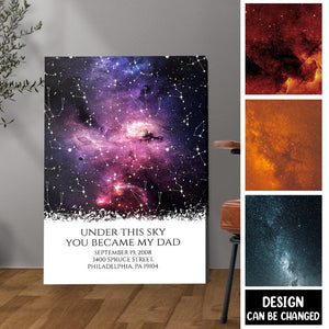 Under This Sky You Became My Dad - Personalized Poster/Canvas - Best Gift For Dad - Giftago