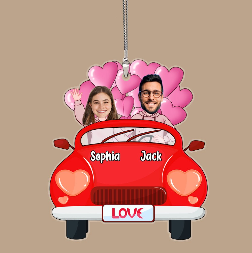 Valentine Photo Couple - Personalized Acrylic Car Ornament - Giftago