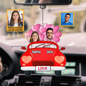 Valentine Photo Couple - Personalized Acrylic Car Ornament - Giftago