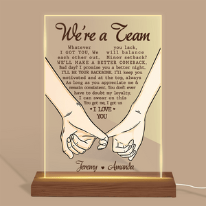 We Are A Team - Personalized Acrylic LED Lamp - Best Gift For Couple - Giftago