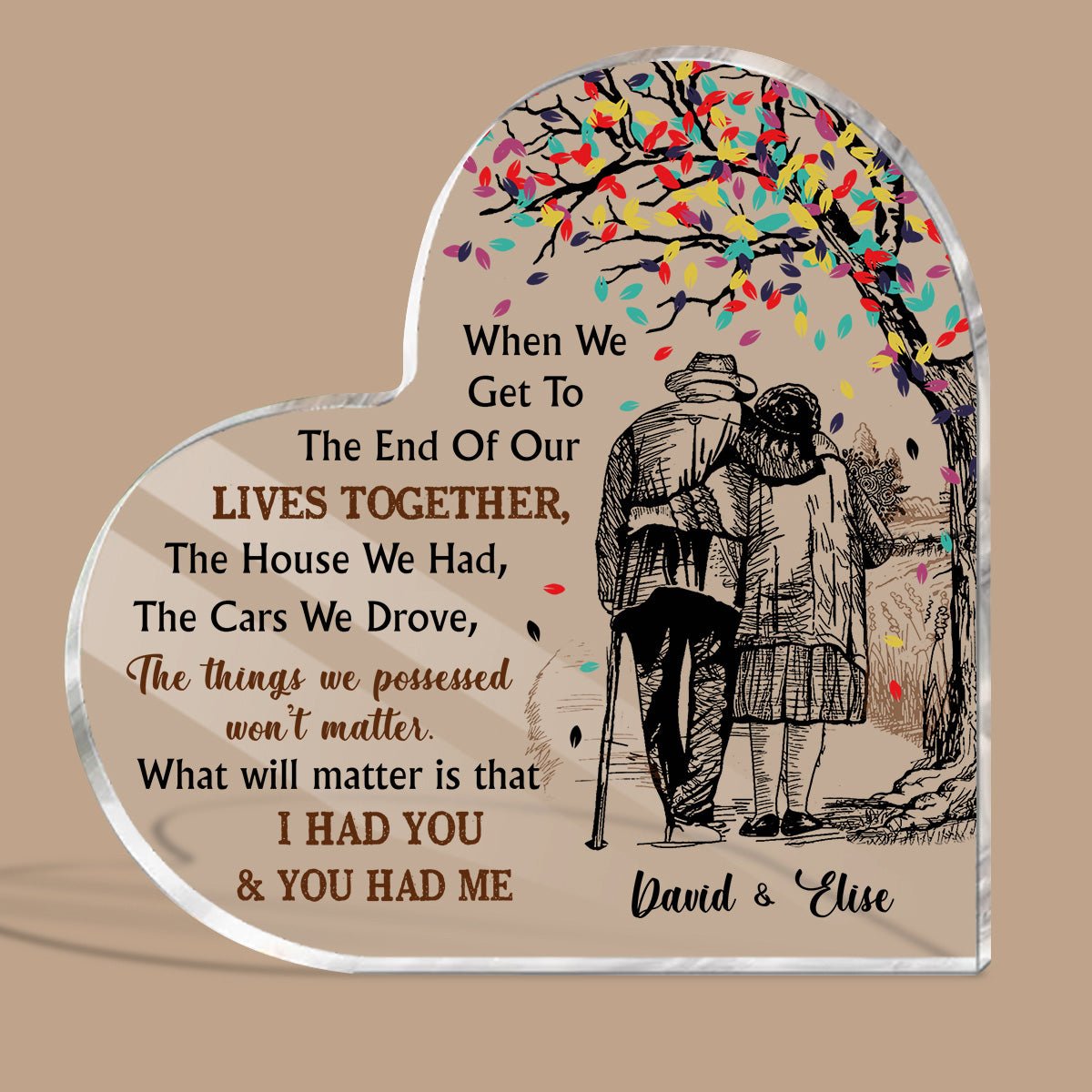 What Will Matter Is That I Had You & You Had Me - Personalized Heart Plaque - Gift for Couple - Giftago